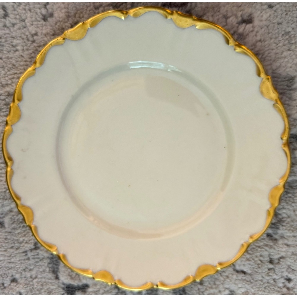 Rosenthal Moliere Bread Butter Plate Cream White Gold Encrusted Scalloped 6.25in